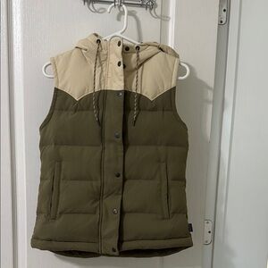 Olive Green Hooded Puffer Vest